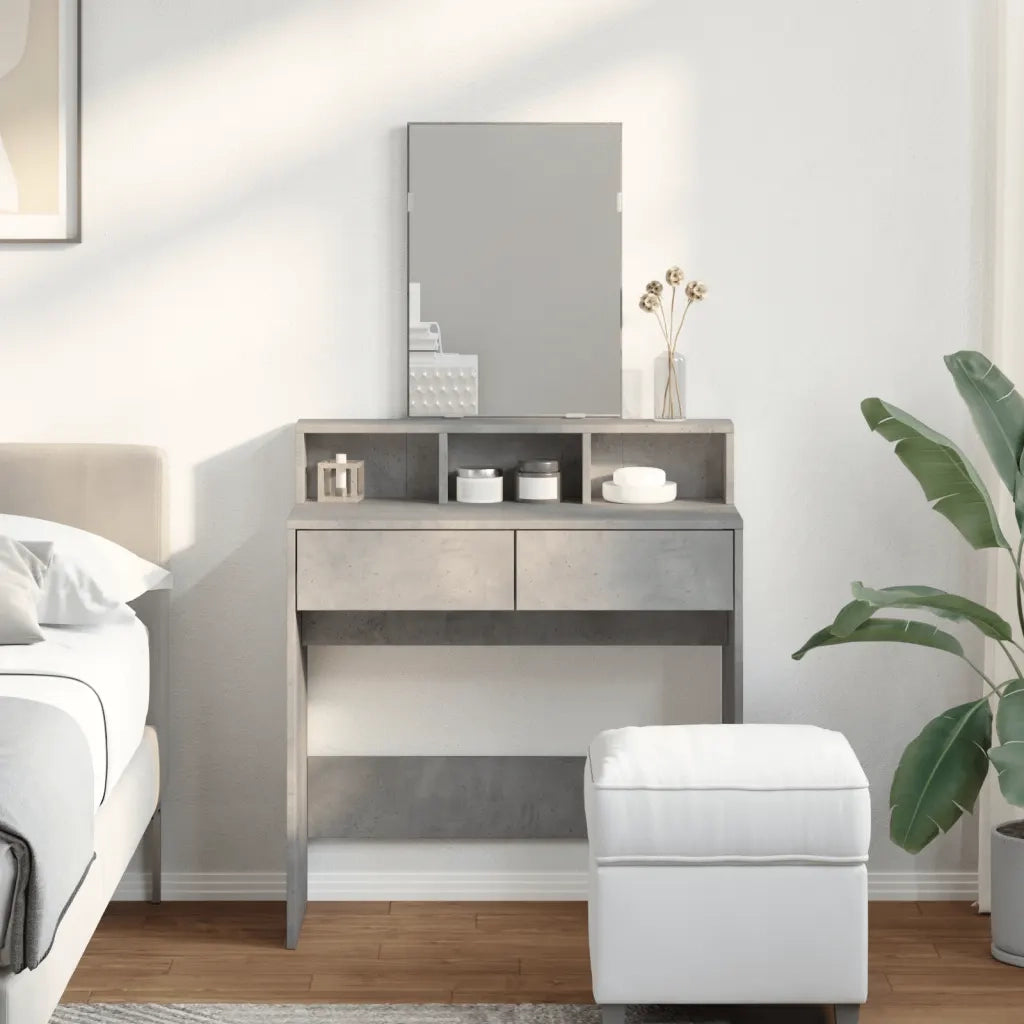 vidaXL Toeletta con Specchio Grigio Cemento 80x41x144,5 cm