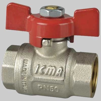 VALVOLA A SFERA F/F A PASSAGGIO TOTALE C/FARFALLA IN ALLUMINIO  1/2 PN 50     ICMA