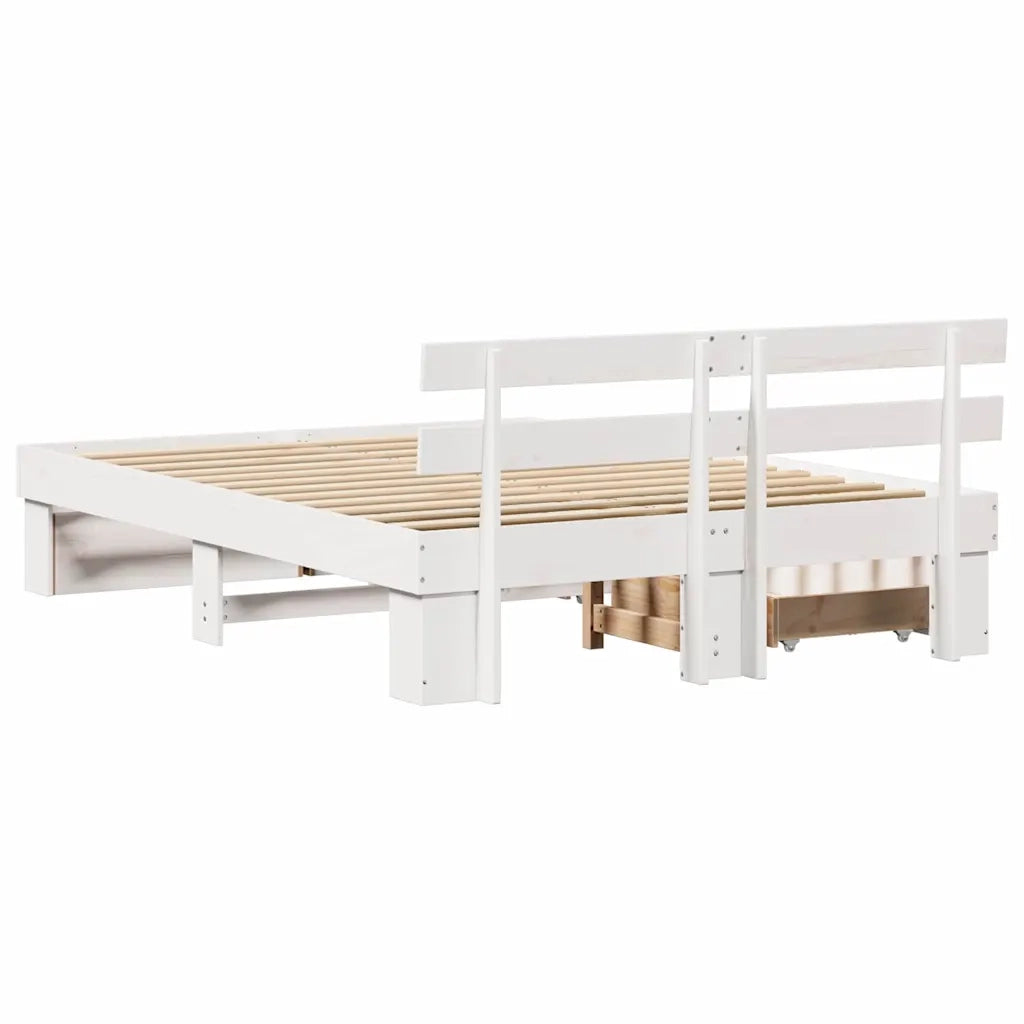 Struttura del letto Bianco 140 x 200 cm Pino massello 3382275