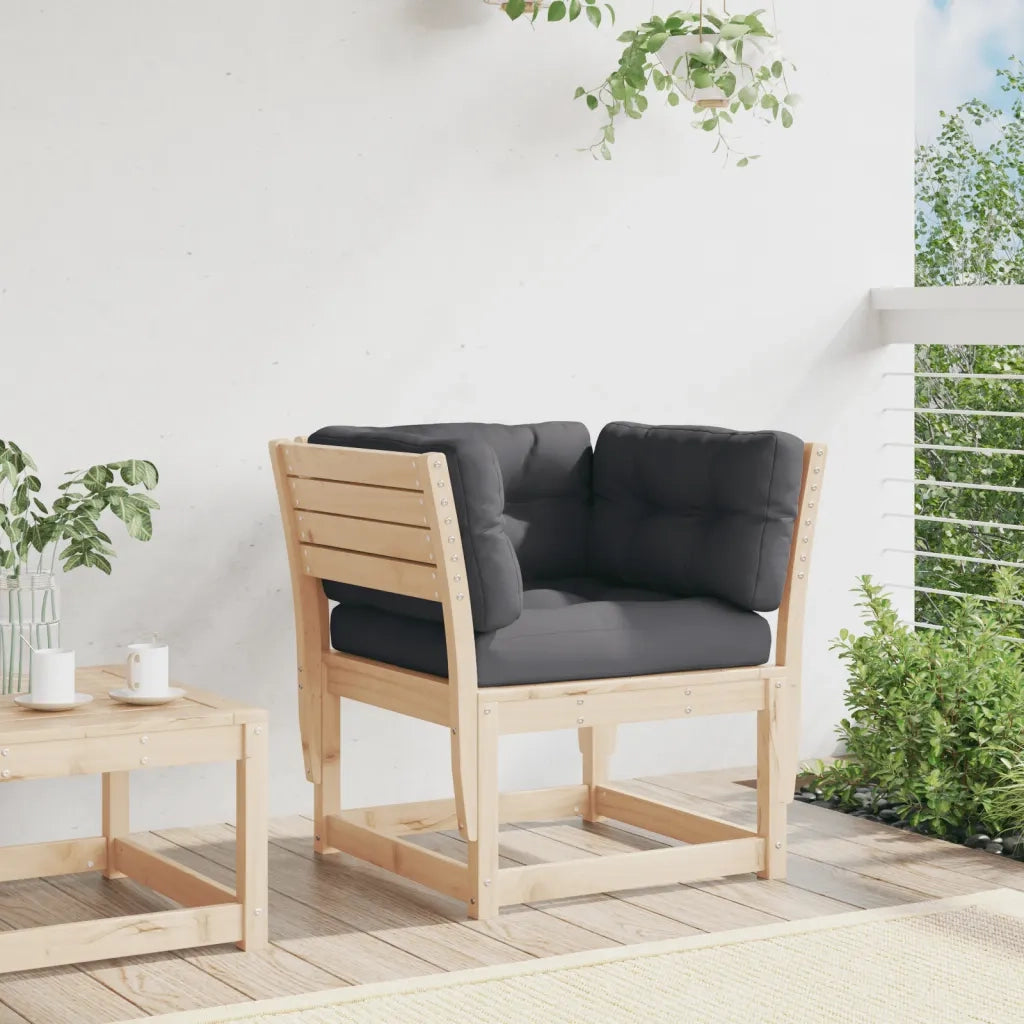 Divano Giardino con Braccioli con Cuscini Legno Massello Pino 844694