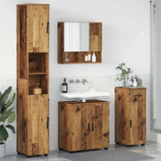 Set di mobili per il bagno con cassetto 4 pcs Legno vecchio 3392981