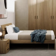 Letto matrimoniale in legno per camera colore Noce Naturale cm 200x171xH 98