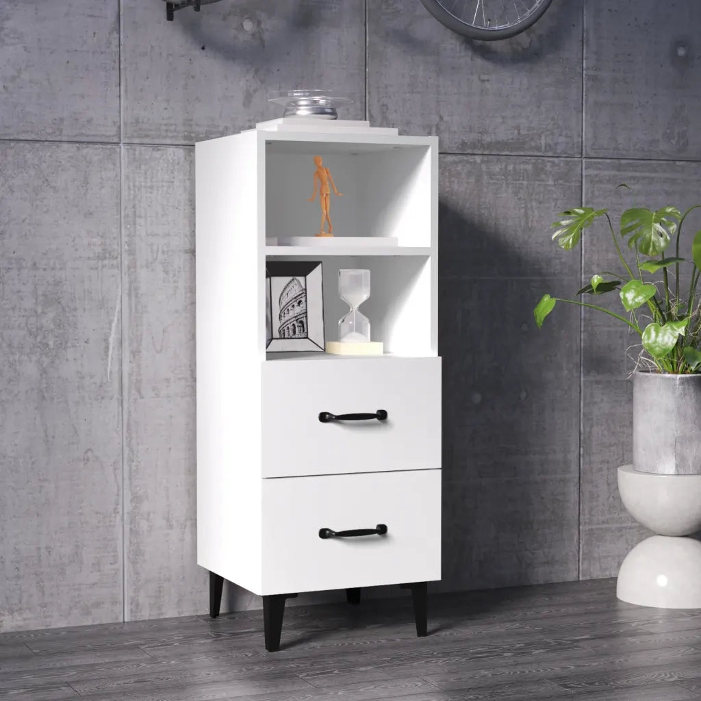 Credenza Bianca 34,5x34x90 cm in Legno Multistrato cod mxl 37518