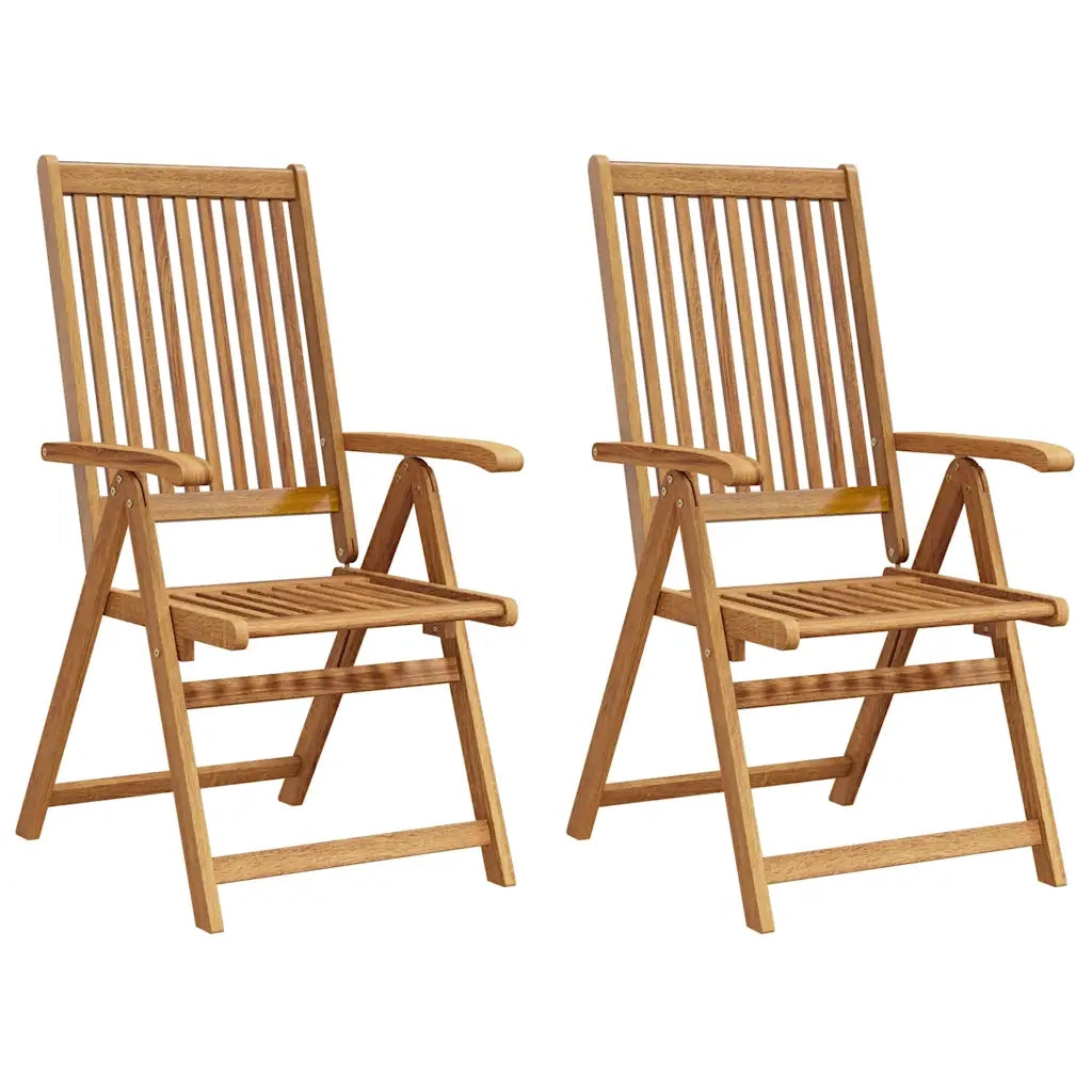 Sedie da Giardino Pieghevoli 2 pz in Massello d'Acacia Marrone 41820