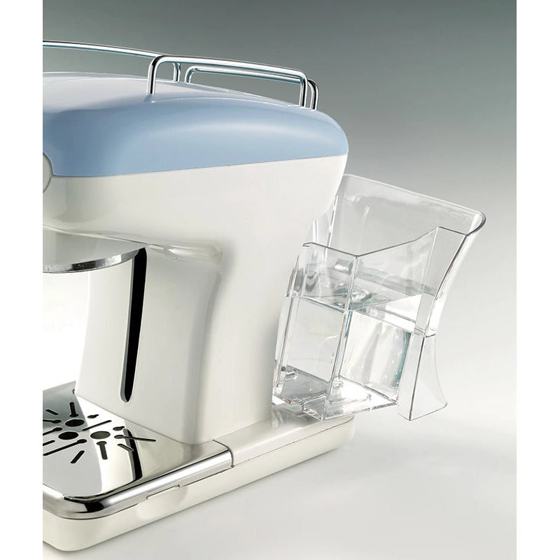 Macchina da caffè espresso - Per polvere e cialde ESE - Filtro 1 e 2 tazze - Montalatte - 850W - Celeste