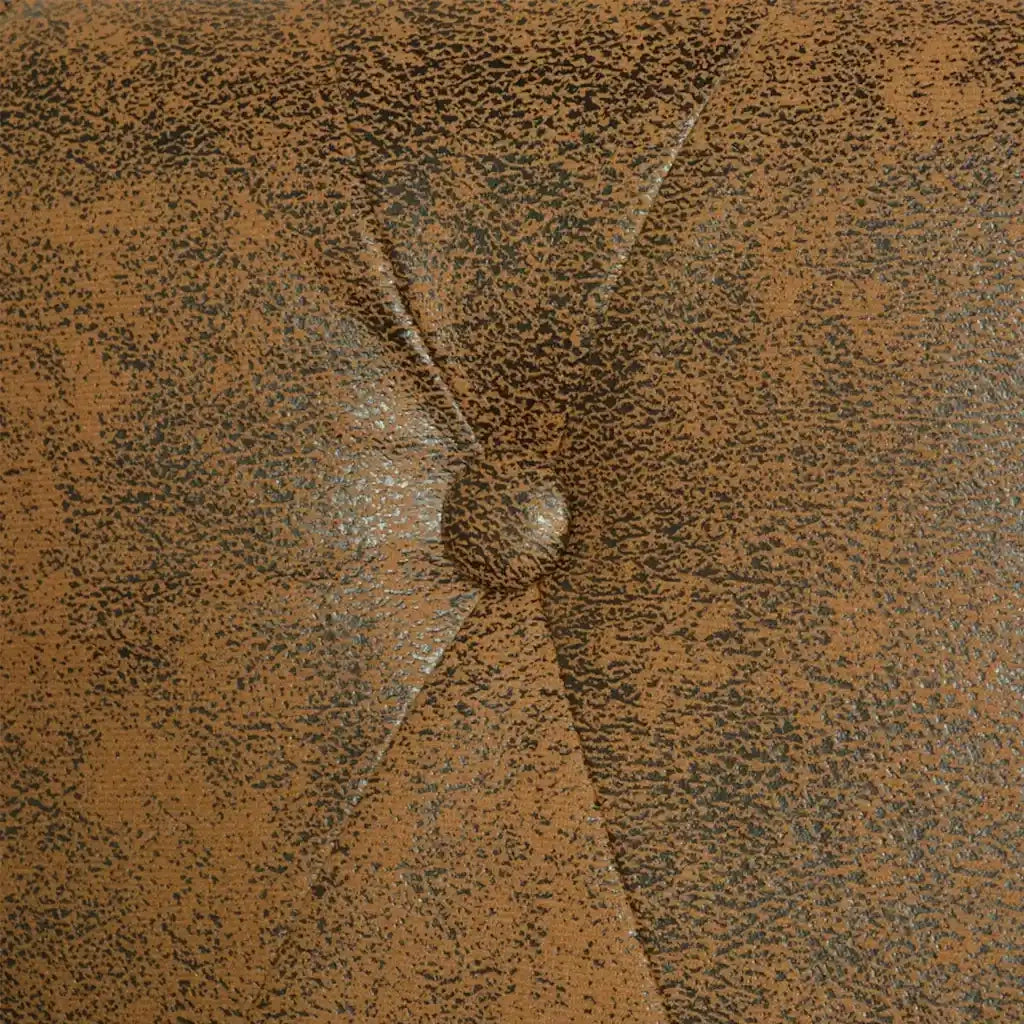 Divano Chesterfield a 2 Posti in Finta Pelle Marrone 243619