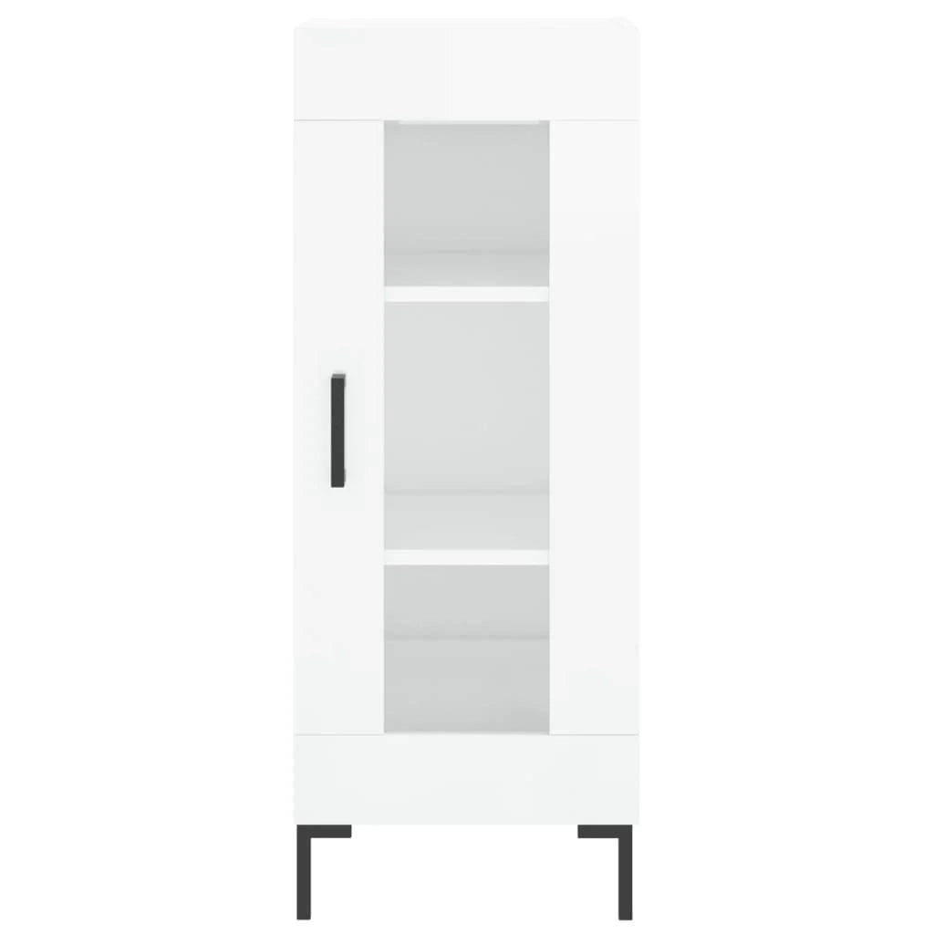 Buffet credenza cassettiera mobiletto mobile contenitore organizer per cucina soggiorno finitura lucida 34,5 x 34 x 90 cm legno ingegnerizzato bianco 02_0030632