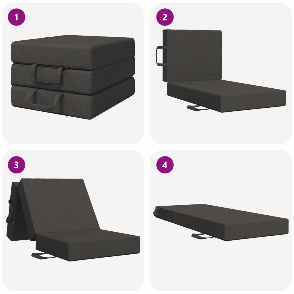 Divano Letto Pieghevole 90 x 63 x 45 cm Grigio Scuro