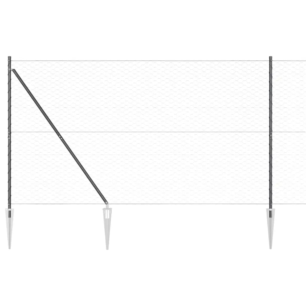Palo della recinzione Grigio 50 x 1,6 m (rete da 50 mm)