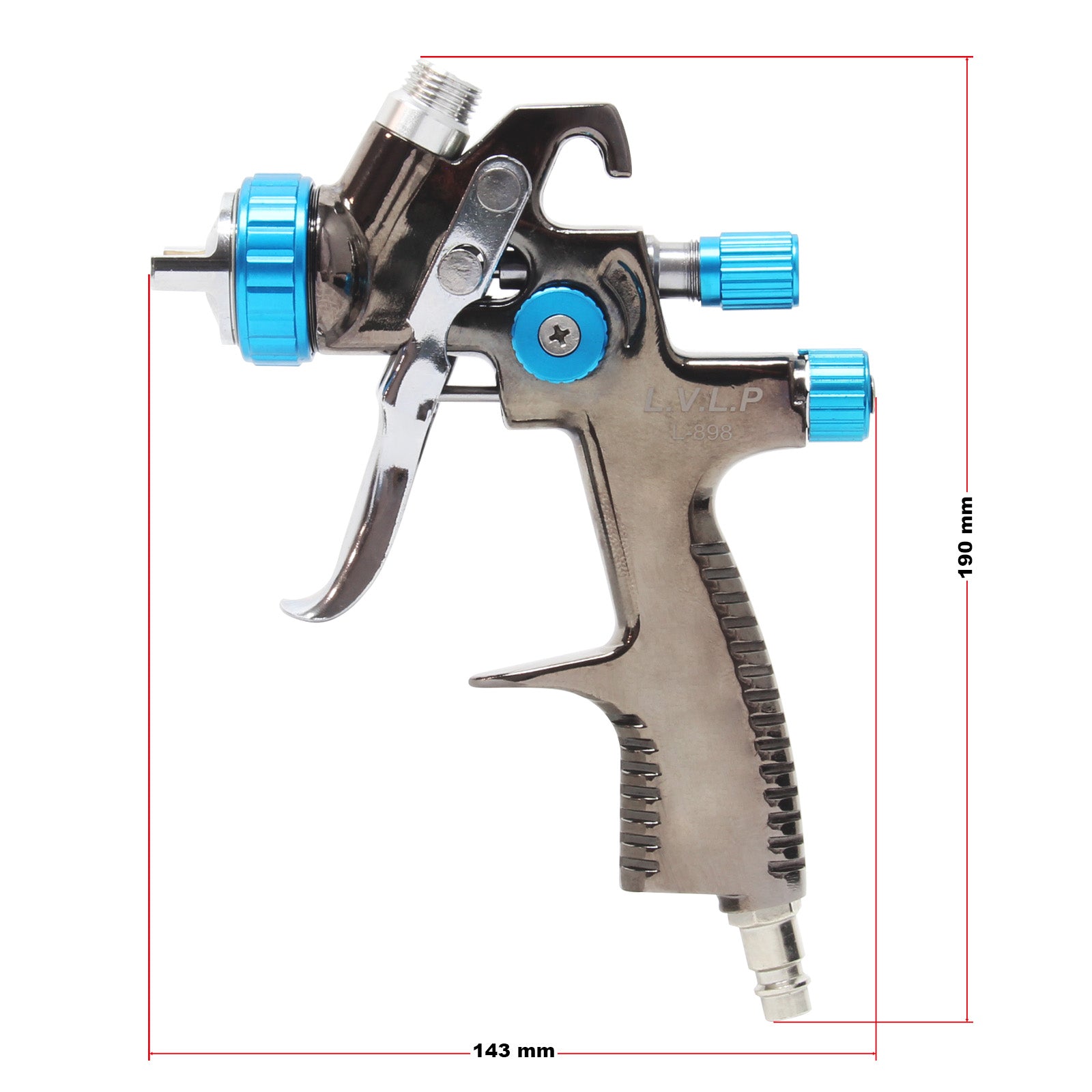 Pistola a spruzzo per verniciare LVLP 500ml Alluminio Serbatoio di alluminio, Ugello 1,4mm 1,5bar