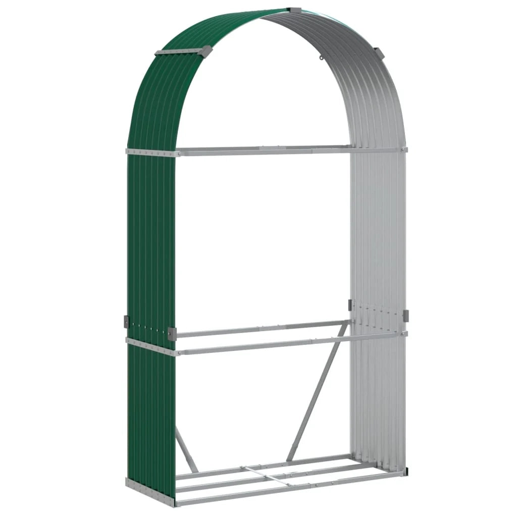 Portalegna 120 x 45 x 210 cm acciaio zincato verde 02_0043762
