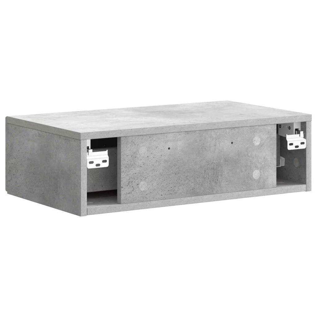 Tavolino da Parete Laterale Grigio Cemento 59 x 34,5 x 17 cm 898998
