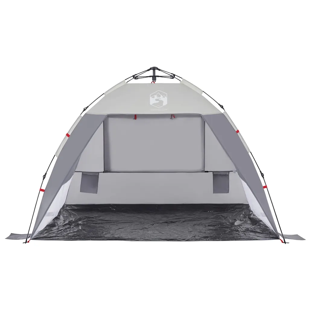 Tenda da Spiaggia 2 Persone Grigio Rilascio Rapido Impermeabile 4005301