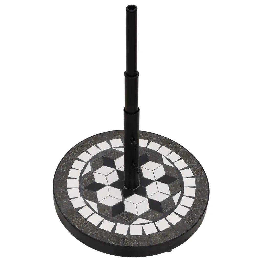 Base per Ombrellone Nero e Bianco Rotonda 12 kg 362223