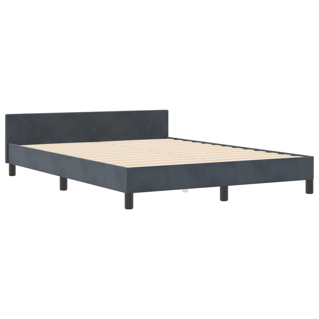 Letto in Velluto Grigio Scuro  140x190 cm