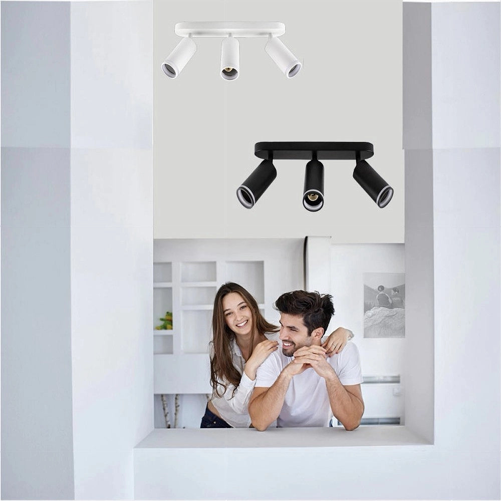 Trade Shop - Applique Plafoniera Orientabile Da Soffitto Parete 3 Diffusori Lampada Gu10 Ts-3 -