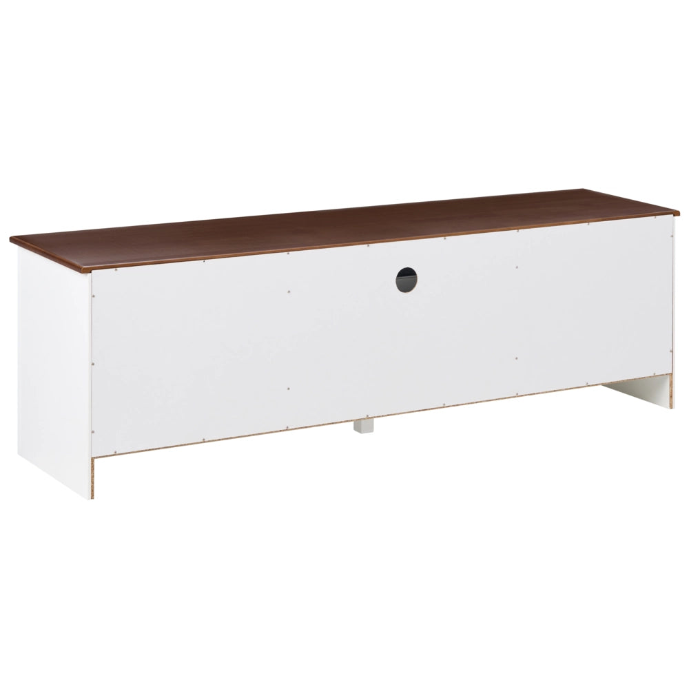 Mobile TV in MDF bianco con cassetto e 2 ante, stile rustico-country