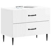 Comodino | Armadio da Notte | Mobiletto da notte con cassetto Bianco Lucido 62 x 34,5 x 47,5 cm