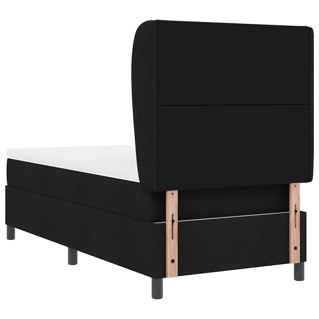 Letto a molle con materasso Nero 90 x 200 cm Tessuto 3340608