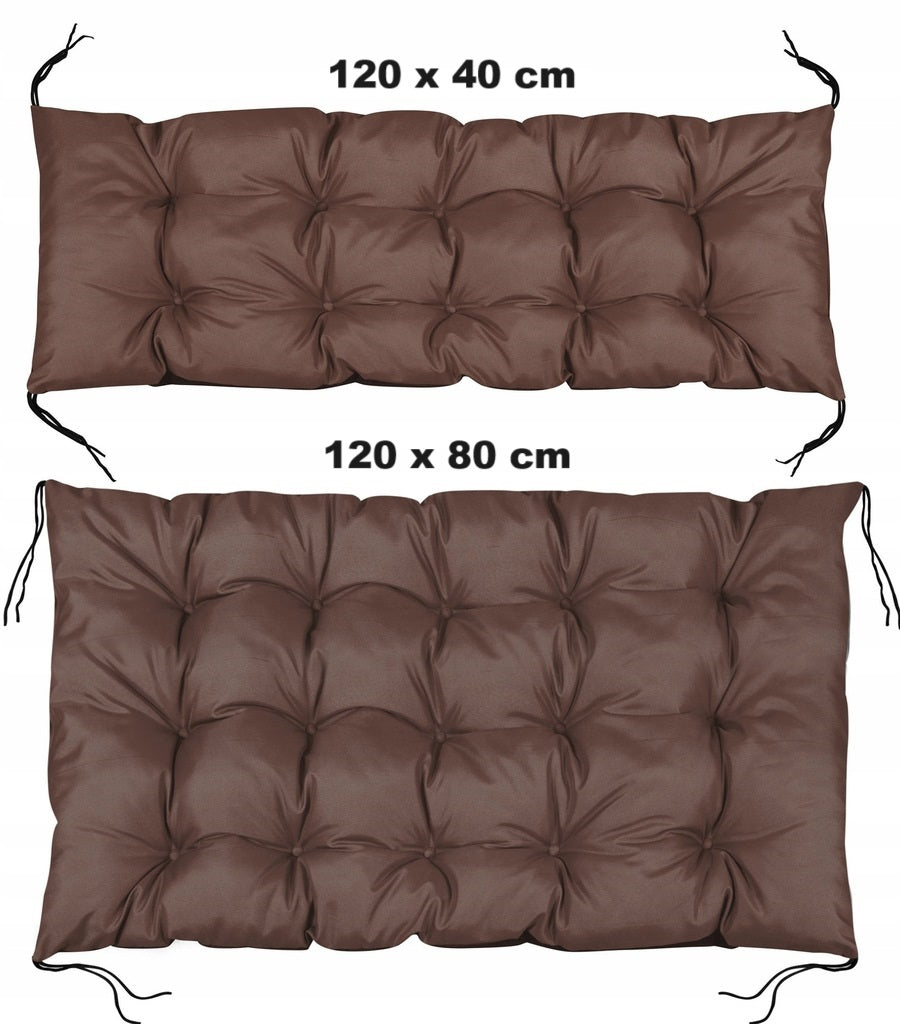 AIO FACTORY Set di cuscini da giardino impermeabili marroni 120x80 cm