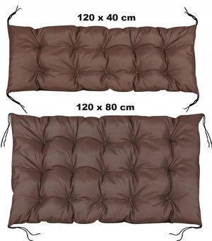 AIO FACTORY Set di cuscini da giardino impermeabili marroni 120x80 cm