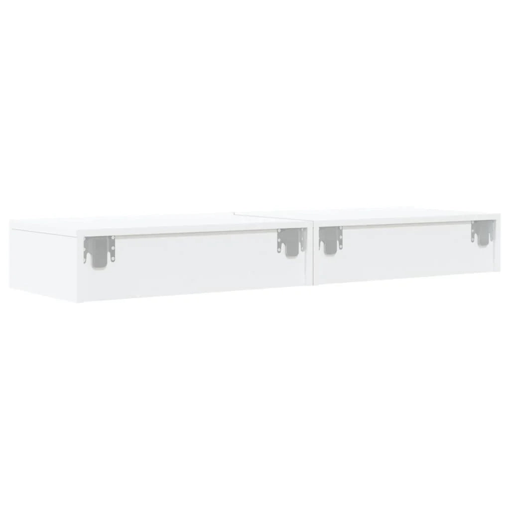 Mobile TV multimediale mensola TV credenza mobile TV per sala da pranzo soggiorno camera da letto con illuminazione a LED 2 pezzi 60 x 35 x 15,5 cm bianco 02_0028889
