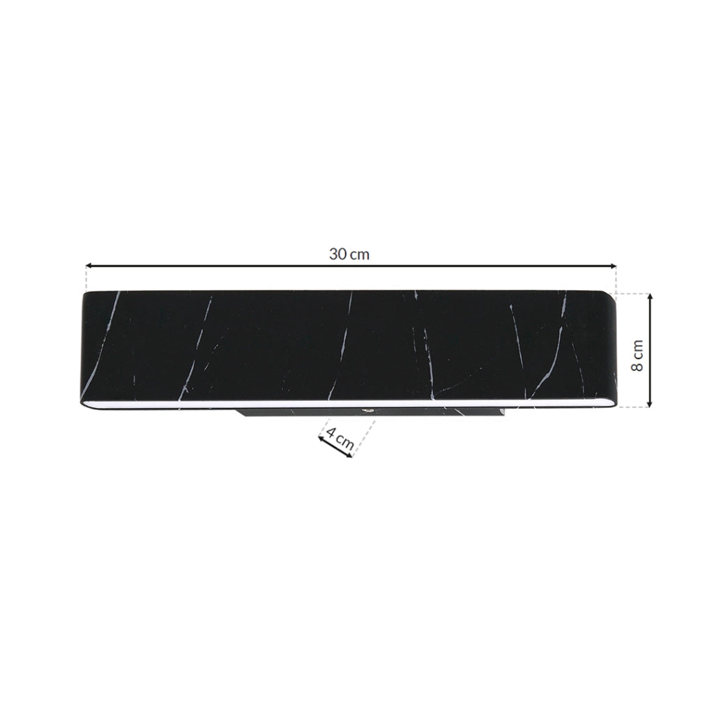 Applique LED Milagro Pierce 12W nero marmo 4000K IP20