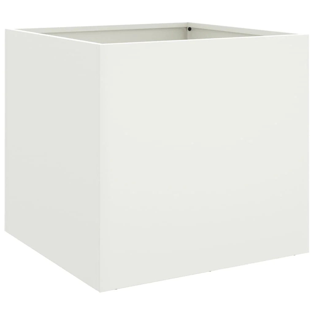 Fioriera rialzata per piante fiori terrazza giardino 49 x 47 x 46 cm acciaio bianco 02_0037621