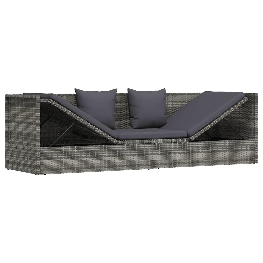 Lettino Prendisole | Sdraio da giardino | Lettino da sole da Giardino Grigio 200x60 cm in Polyrattan