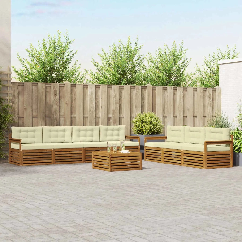 Set di divani da esterno con cuscino 8 pcs Naturale e Crema 3373125