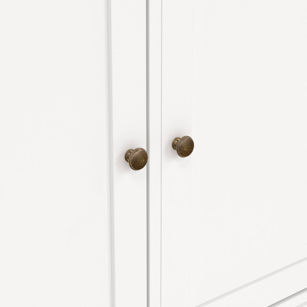 Credenza Asola, Buffet da soggiorno, Madia da salotto, Dispensa da cucina, 144x46 h92 cm, Bianco