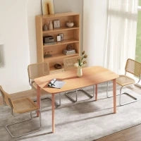 Tavolo da Pranzo Rettangolare per 6 Persone, Tavolo da Cucina 150 cm in Legno Massiccio, 150 x 80 x 76 cm, Legno Naturale