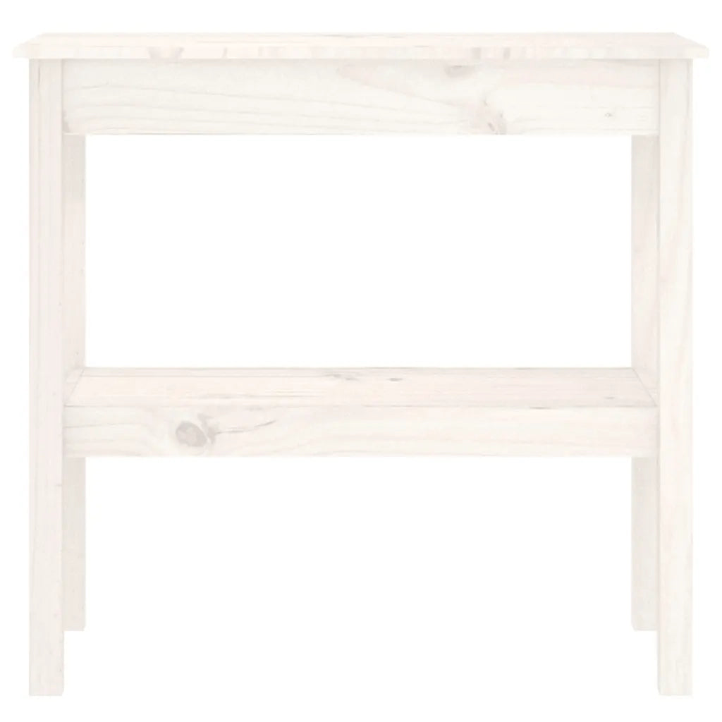 Tavolo Consolle Bianco 80x40x75 cm in Legno Massello di Pino 814305