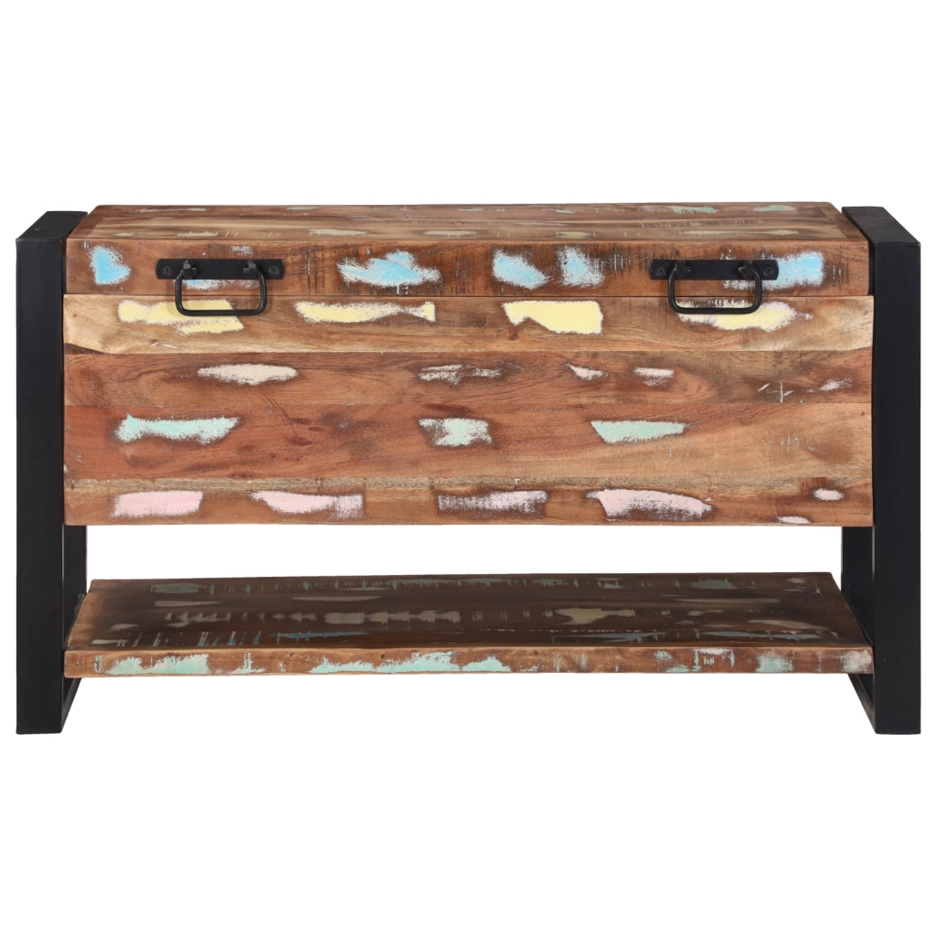 Scatola di stoccaggio multicolore 80x35x45 cm in legno massello di recupero