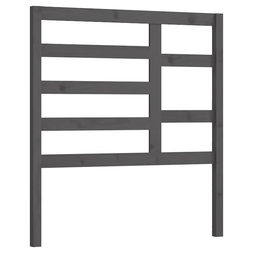 Testiera | Testata per Letto Grigia 96x4x104 cm in Legno Massello di Pino