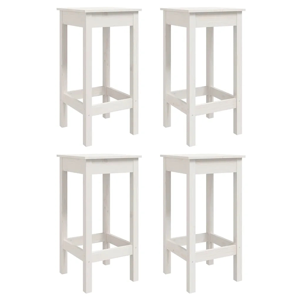 Set Bar da Giardino 5 pz | Set Salotto da Giardino Bianco in Legno Massello di Pino