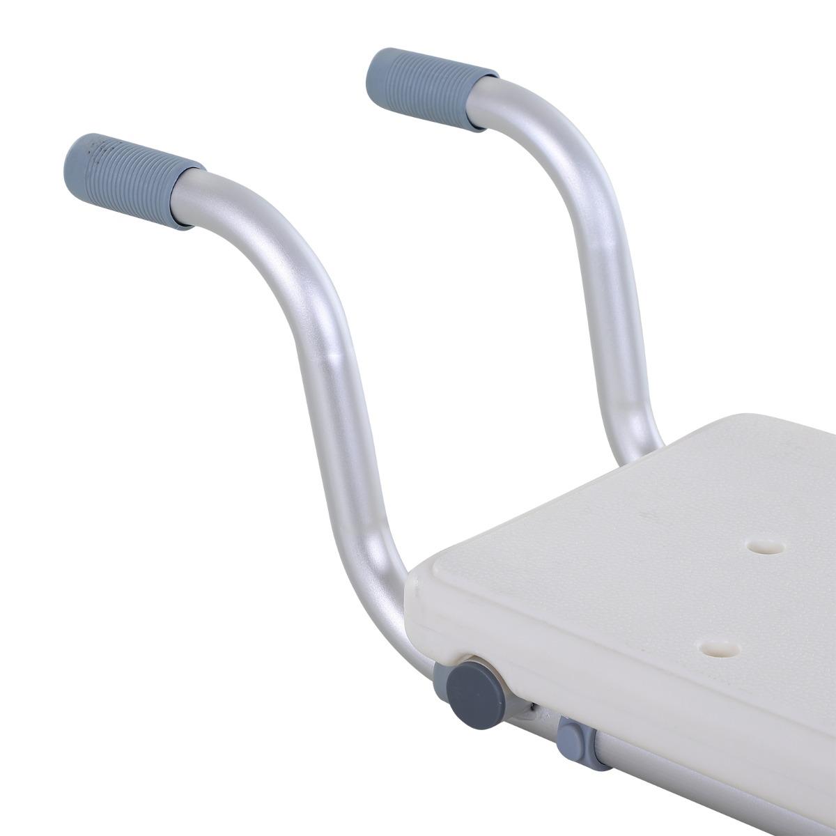 Sedile per Vasca da Bagno Regolabile in Larghezza in Alluminio Bianca