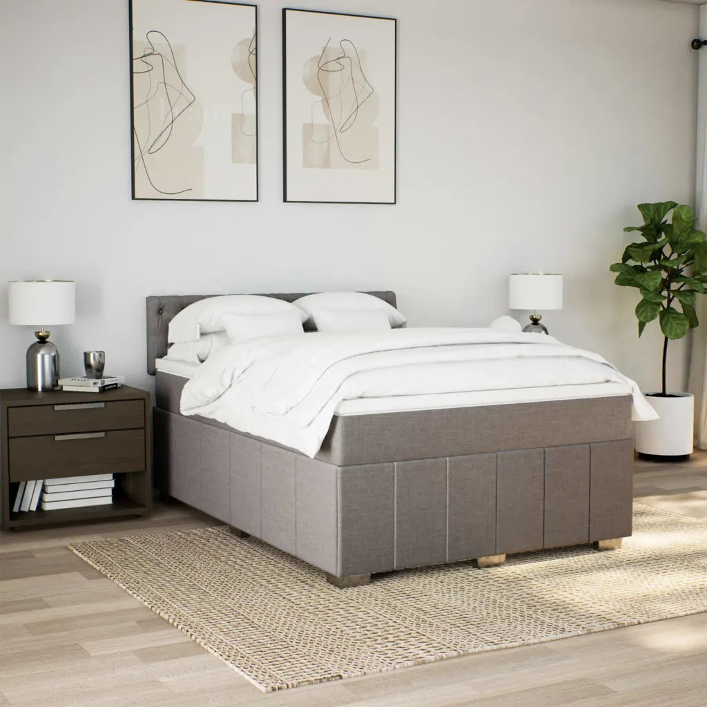 Giroletto a Molle con Materasso Tortora 140x190 cm in Tessuto 3289374