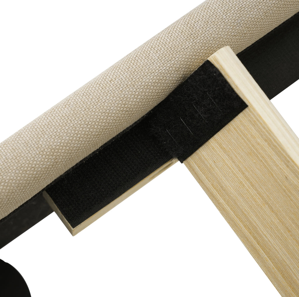 Letto imbottito 90x200 cm; testiera LED regolabile; lino; beige (Senza materasso)