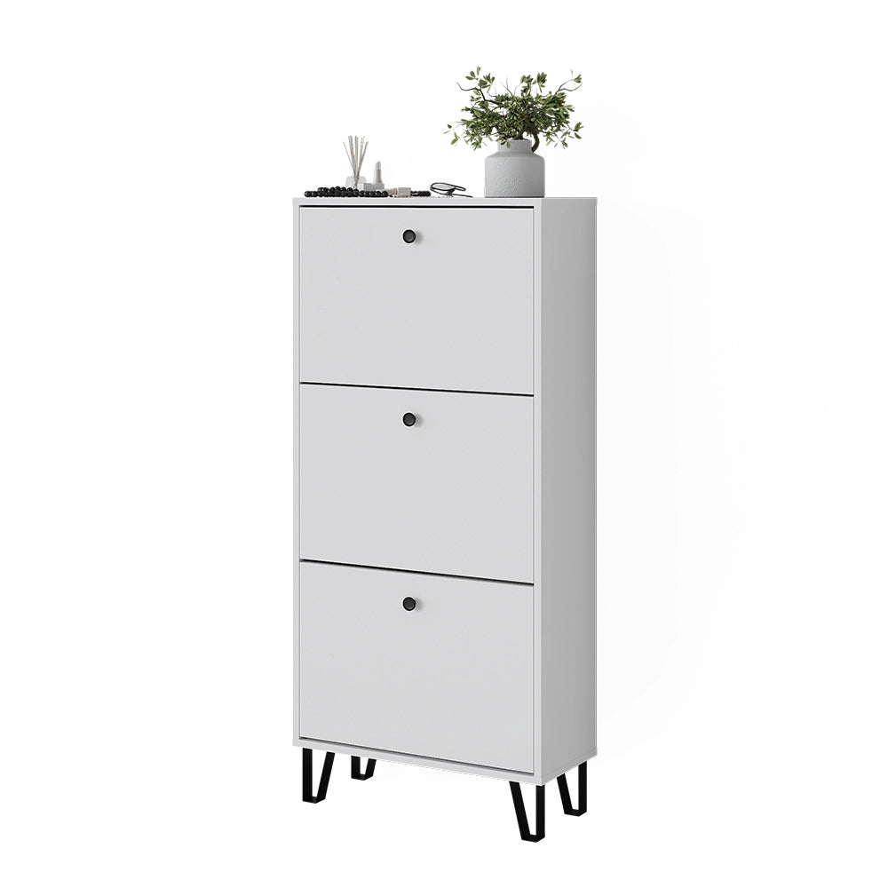 Vicco Scarpiera Bianco 36 x 135 cm con 3 cassetti incernierati
