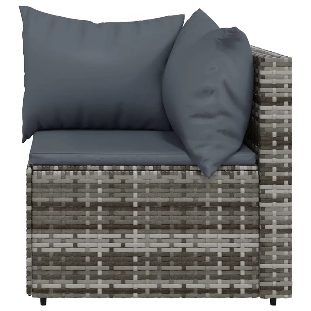 vidaXL Set Divani da Giardino 4 pz con Cuscini in Polyrattan Grigio