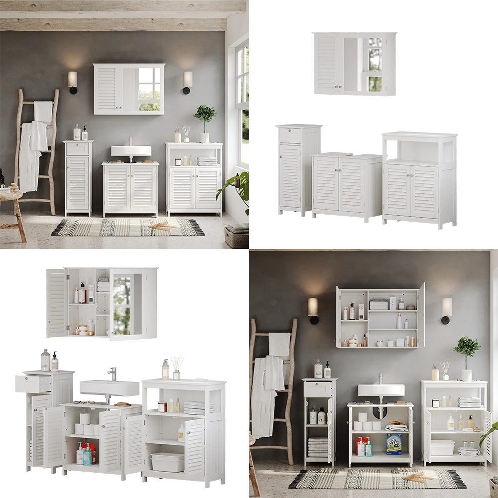 Vicco Set di mobili da bagno Bianco 4 pezzi, opzione 4