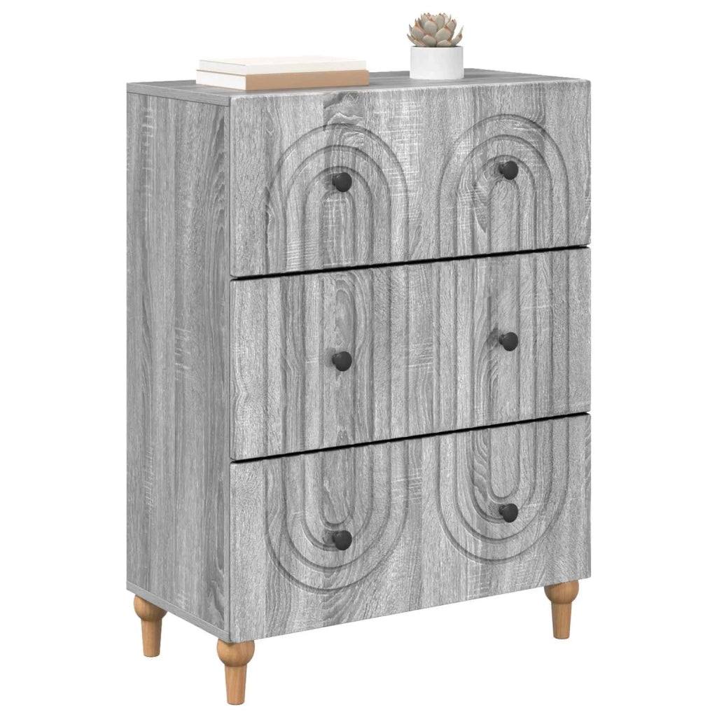 Mobile con Cassetti Grigio Sonoma 66 x 34,5 x 90 cm