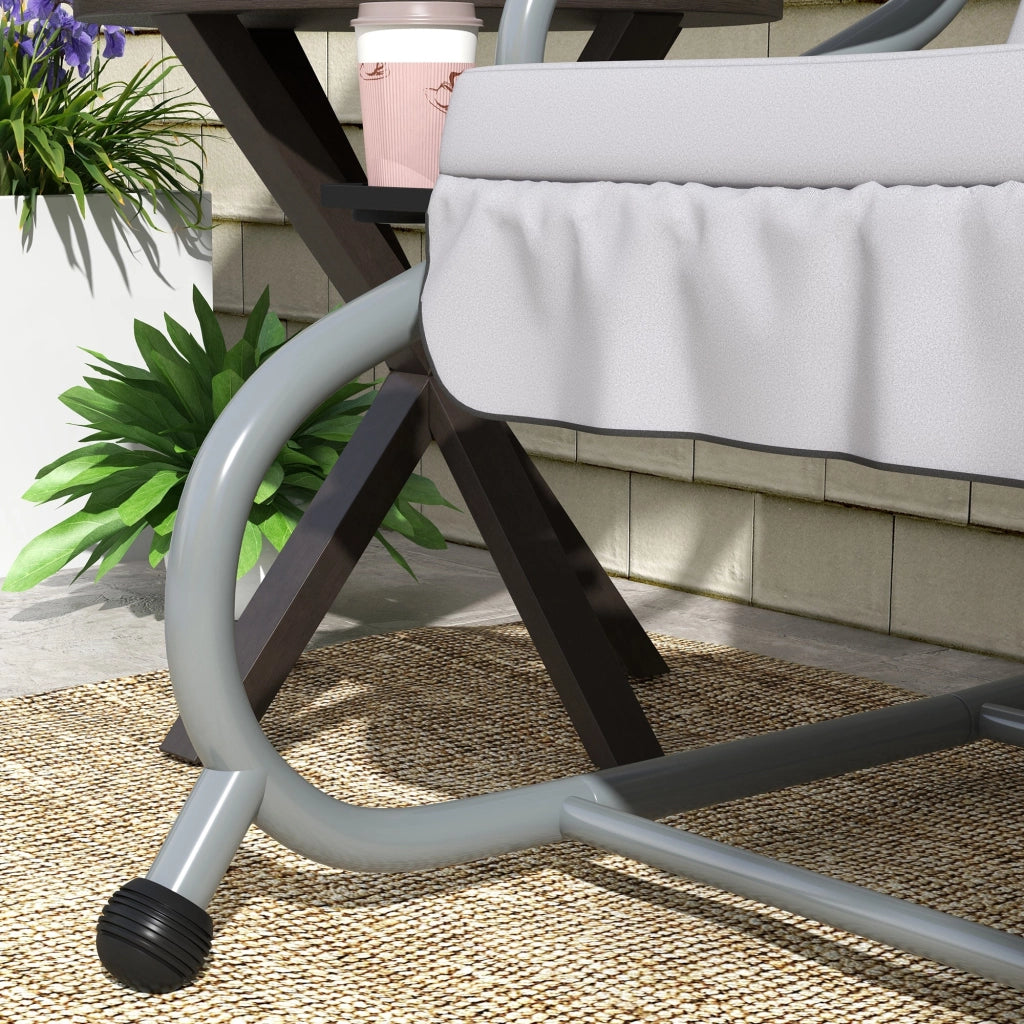 Dondolo Letto da Giardino 200x120x164 cm in Acciaio e Poliestere Grigio