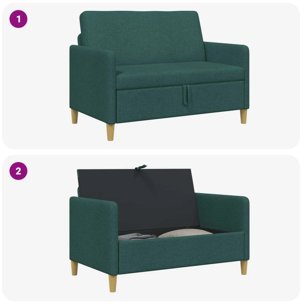 Divano con Storage Verde Scuro 122 x 78 x 87 cm Poliestere 42036896