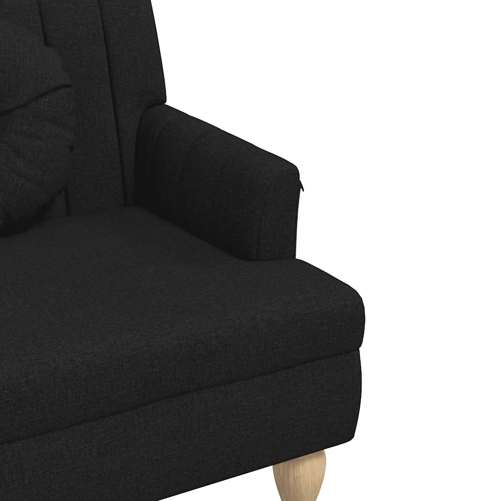 Panca con Cuscini Nera 113x64,5x75,5 cm in Tessuto CFW5899288