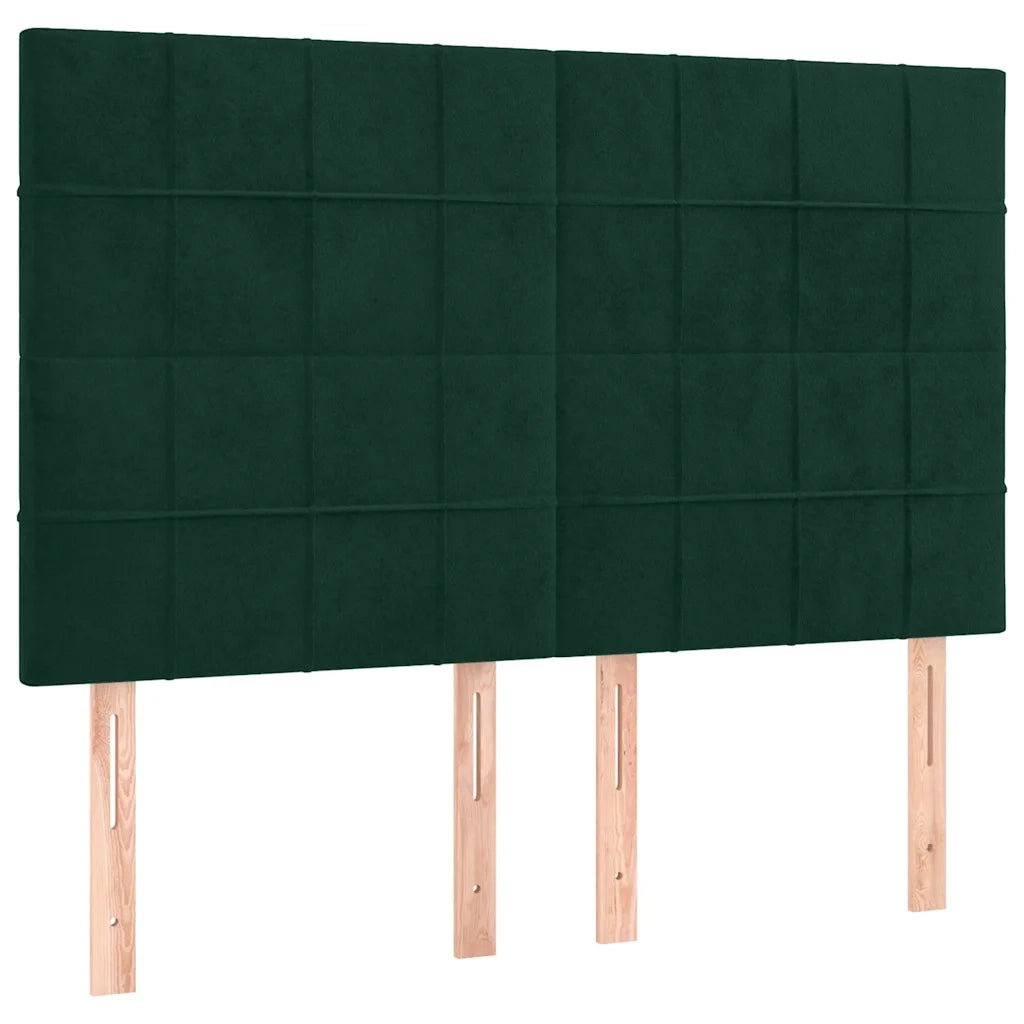 Giroletto a Molle con Materasso Verde Scuro 140x190 cm Velluto 3132678