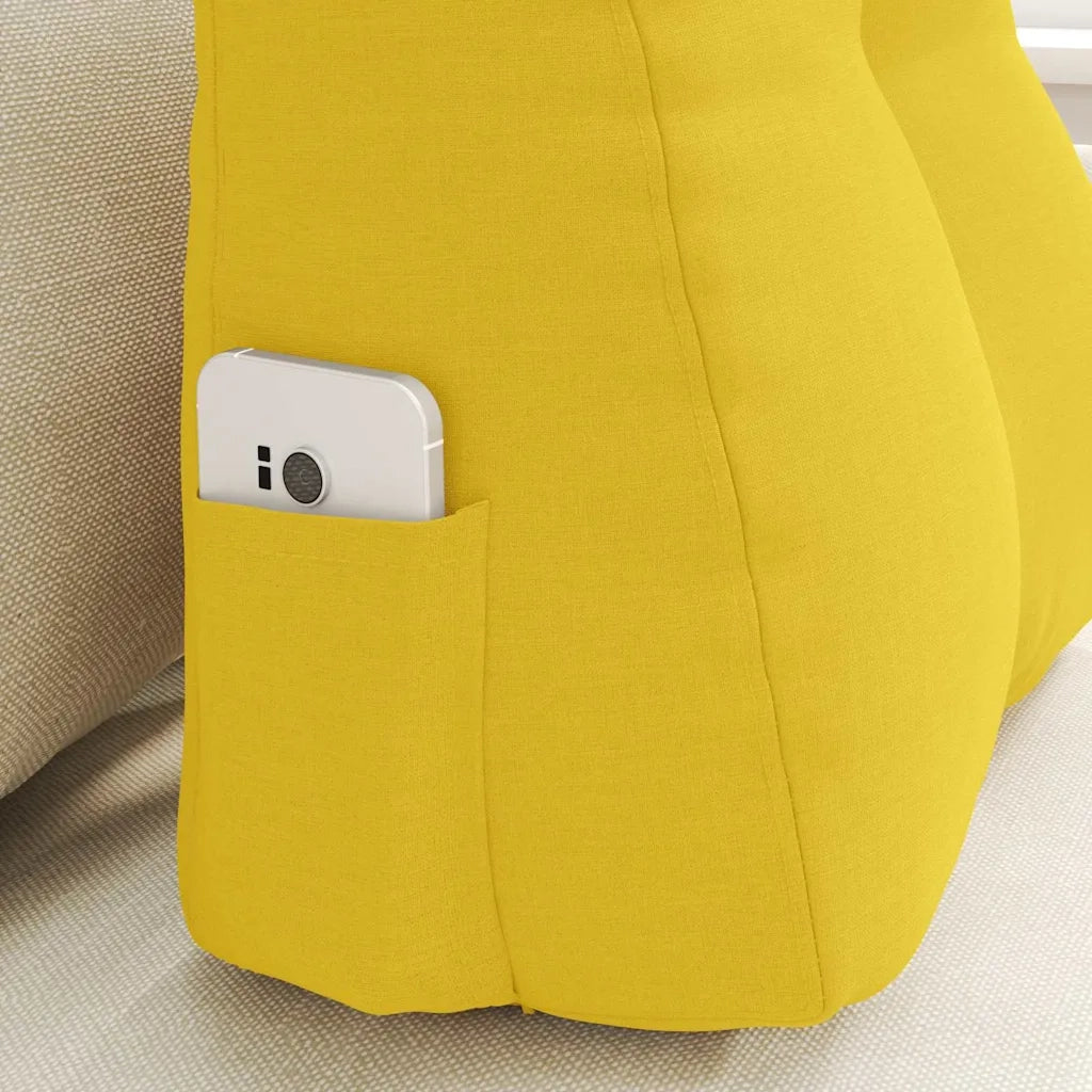 Cuscino per Schiena Giallo Chiaro 45 x 24 x 50 cm Tessuto 42014363