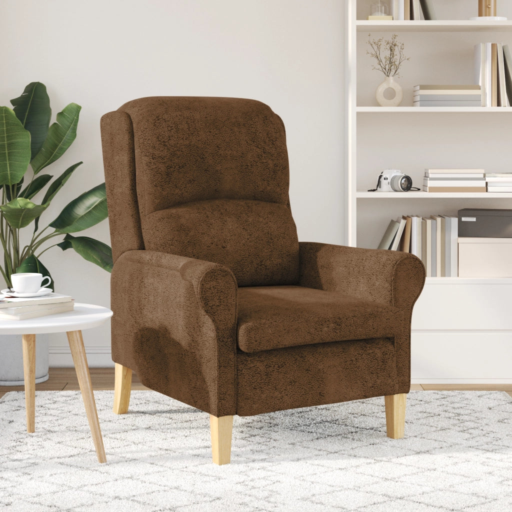 Poltrona Moderna Marrone Tessuto, Legno Standard Ergonomica
