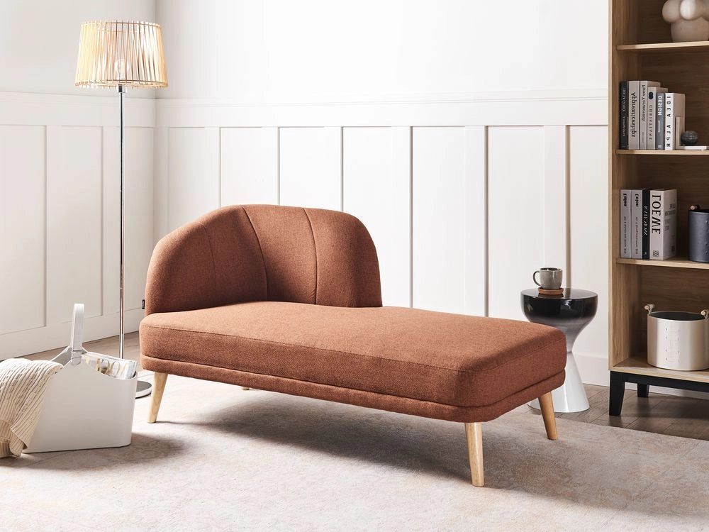 Chaise longue  a sinistra Tessuto poliestere marrone dorato Mobili da soggiorno tradizionali